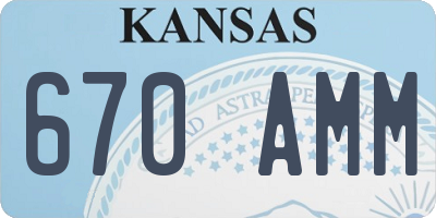 KS license plate 670AMM