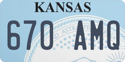 KS license plate 670AMQ