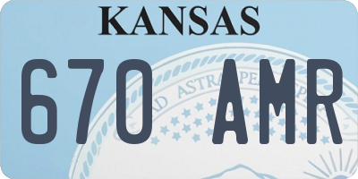 KS license plate 670AMR
