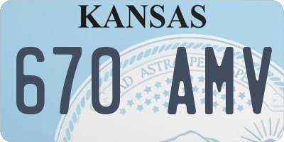KS license plate 670AMV