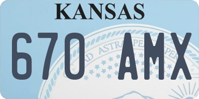 KS license plate 670AMX