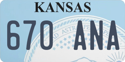 KS license plate 670ANA