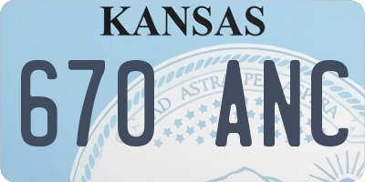 KS license plate 670ANC