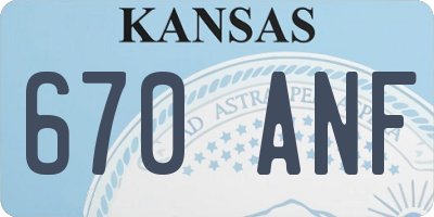 KS license plate 670ANF