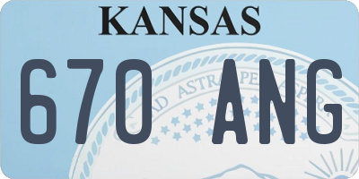 KS license plate 670ANG