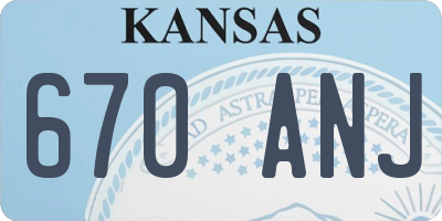 KS license plate 670ANJ