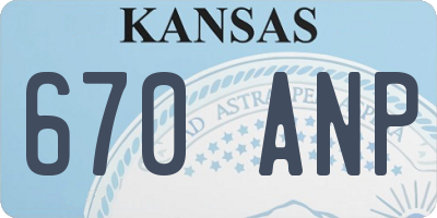 KS license plate 670ANP