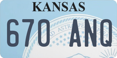 KS license plate 670ANQ
