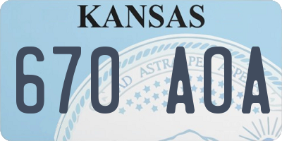 KS license plate 670AOA
