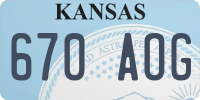KS license plate 670AOG