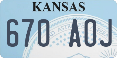 KS license plate 670AOJ