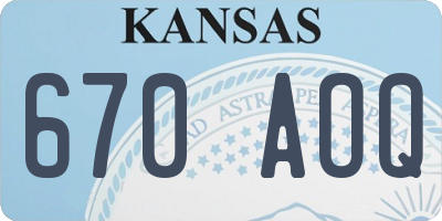 KS license plate 670AOQ