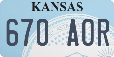 KS license plate 670AOR