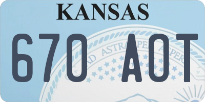 KS license plate 670AOT