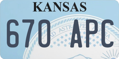 KS license plate 670APC