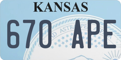 KS license plate 670APE