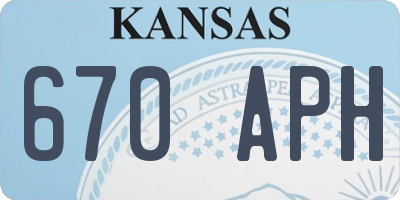 KS license plate 670APH