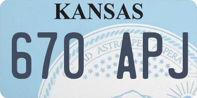 KS license plate 670APJ