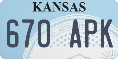 KS license plate 670APK
