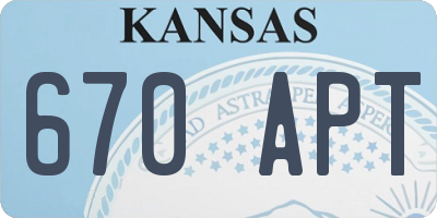 KS license plate 670APT