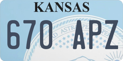 KS license plate 670APZ