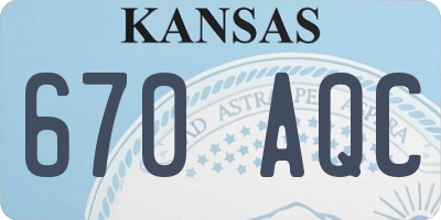 KS license plate 670AQC