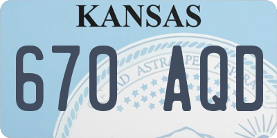 KS license plate 670AQD