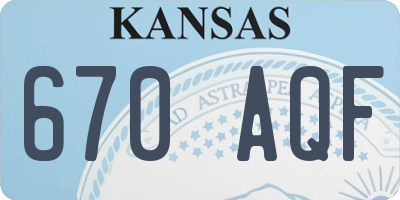 KS license plate 670AQF