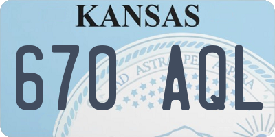 KS license plate 670AQL