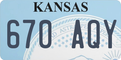 KS license plate 670AQY