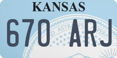 KS license plate 670ARJ