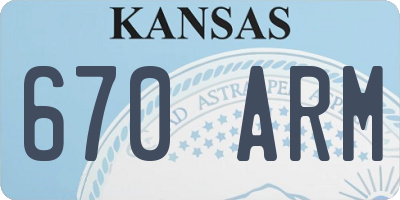 KS license plate 670ARM