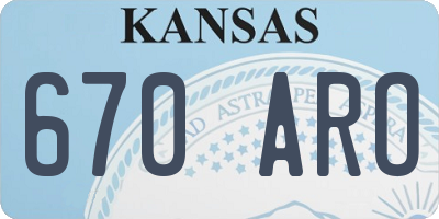 KS license plate 670ARO