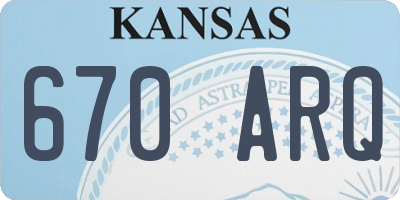 KS license plate 670ARQ