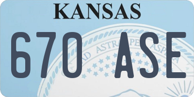 KS license plate 670ASE