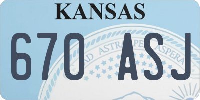 KS license plate 670ASJ