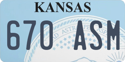 KS license plate 670ASM