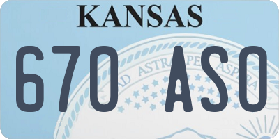 KS license plate 670ASO