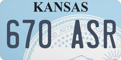 KS license plate 670ASR