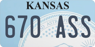 KS license plate 670ASS