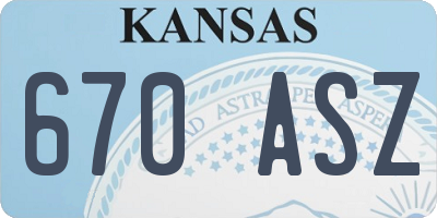 KS license plate 670ASZ