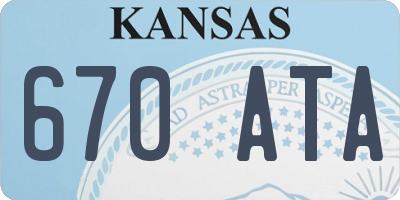 KS license plate 670ATA