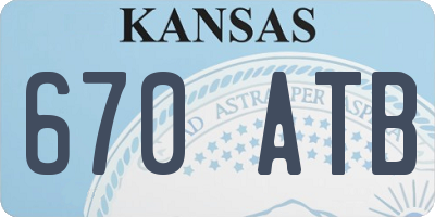 KS license plate 670ATB
