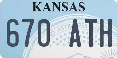 KS license plate 670ATH