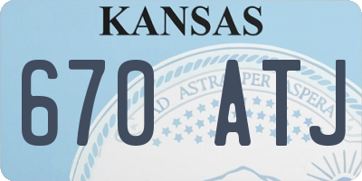 KS license plate 670ATJ