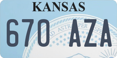 KS license plate 670AZA