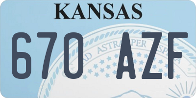 KS license plate 670AZF