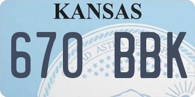 KS license plate 670BBK