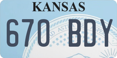 KS license plate 670BDY