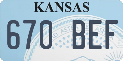 KS license plate 670BEF